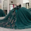 Gorgeous Glittery Tulle Appliqued Quinceanera Dresses Off Shoulder Sweet 16 Party Gowns