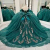 Gorgeous Glittery Tulle Appliqued Quinceanera Dresses Off Shoulder Sweet 16 Party Gowns
